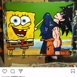 Lushsux #3316 - Painting Goku SpongeBob