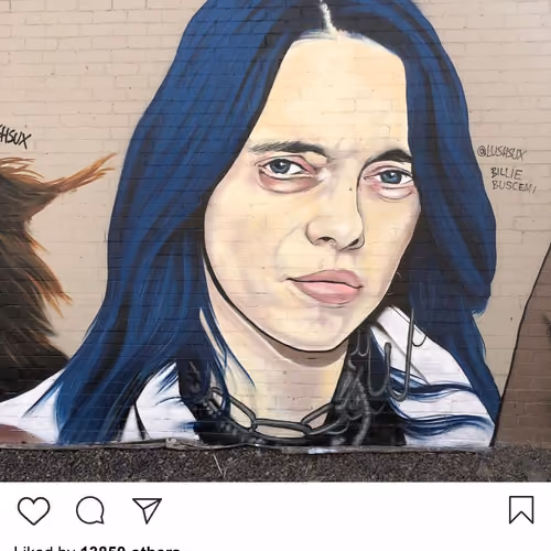 Lushsux #3831 - Mural Billie Eilish Steve Buscemi