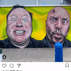 Lushsux #4085 - Mural Alex Jones Joe Rogan