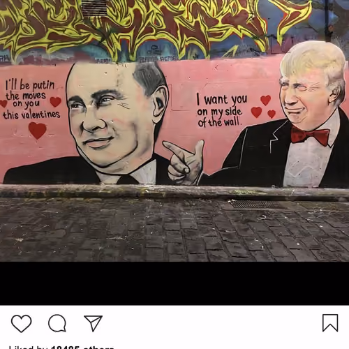 Lushsux #2605 - Mural Vladimir Putin Donald Trump