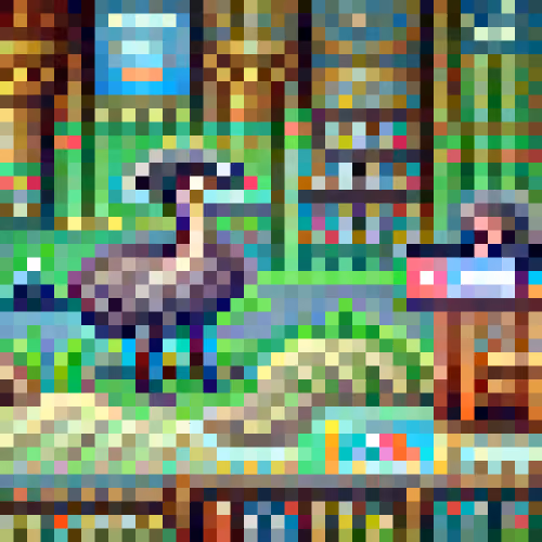 #453 The ostriches are reading large books in a library