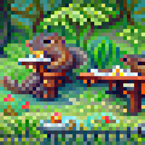 #199 The squirrels are eating food at a restaurant