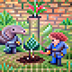 #233 The pangolin are planting trees in the garden