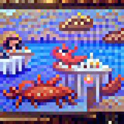 #107 The crabs are eating food at a restaurant
