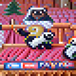 #5 The pandas are riding snowboards in the mountains