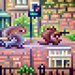 #764 The squirrels are fighting in the streets