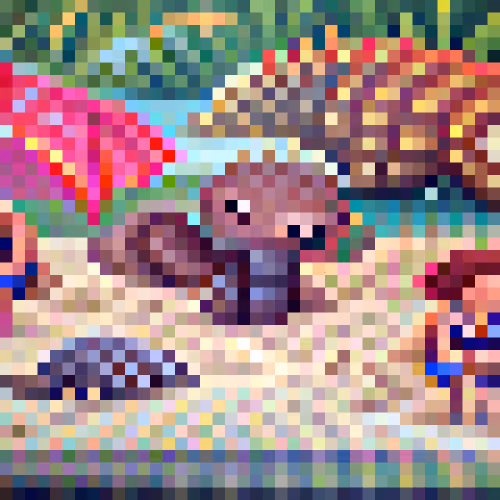 #412 The pangolin are chilling on the beach