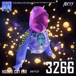 Galaxy Cat Ear Hoodie #3266