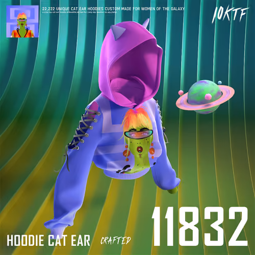 Galaxy Cat Ear Hoodie #11832