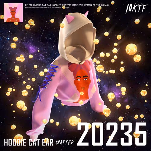 Galaxy Cat Ear Hoodie #20235