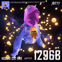 Galaxy Cat Ear Hoodie #12968