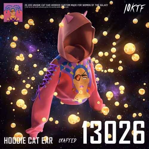 Galaxy Cat Ear Hoodie #13026