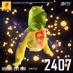 Galaxy Cat Ear Hoodie #2407