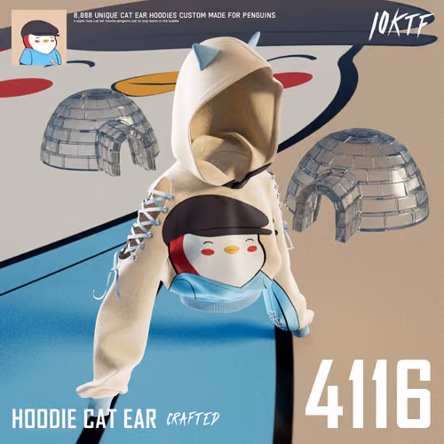 Pudgy Cat Ear Hoodie #4116
