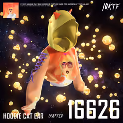 Galaxy Cat Ear Hoodie #16626