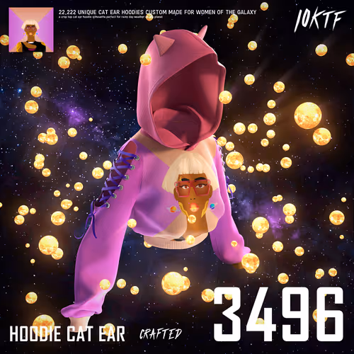 Galaxy Cat Ear Hoodie #3496