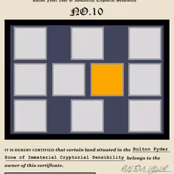 Rulton Fyder Zone of Immaterial Cryptorial Sensibility No.10