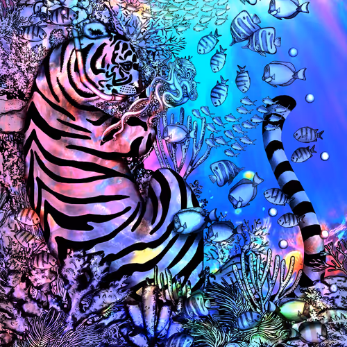 Tiger S Vacation Colored Version
