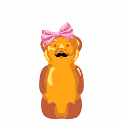Pink Bow Fancy Mustache Bear