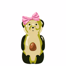 Pink Bow Avocado Bear
