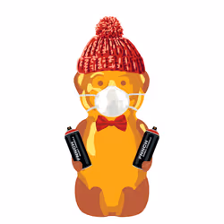 Winter Cap Mask Bowtie Spray Can Bear
