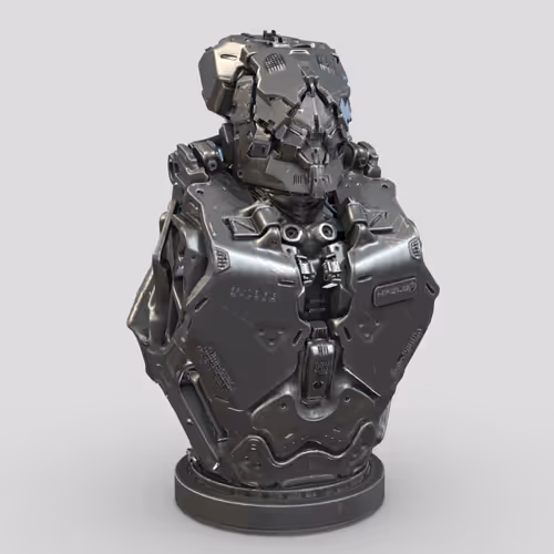 3D BUST MECHA SCULPTURE