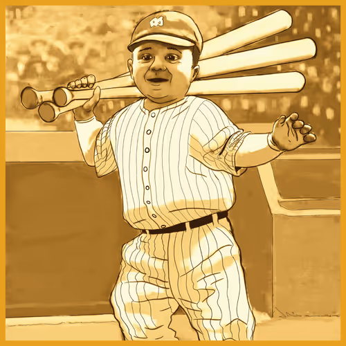 "BAMBINO" Gold Edition: (The "100 Legends" Tribute to Babe Ruth) - “Three Bats”