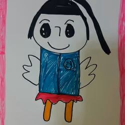 Little girl flapping wings