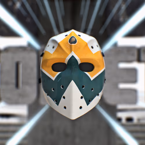 Orange Comet Goalie Mask
