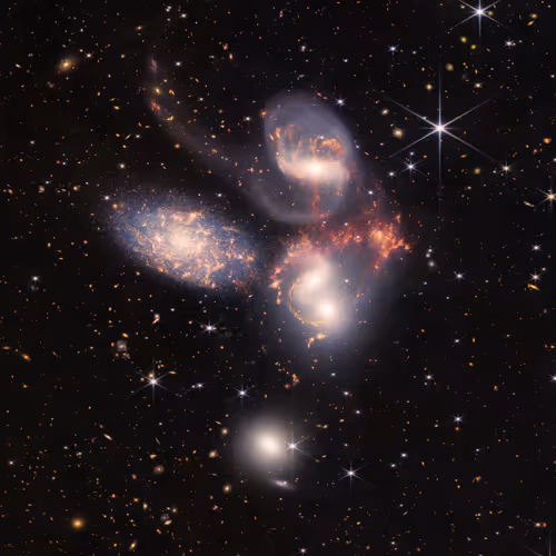 Stephans Quintet Nircam And Miri Composite Image