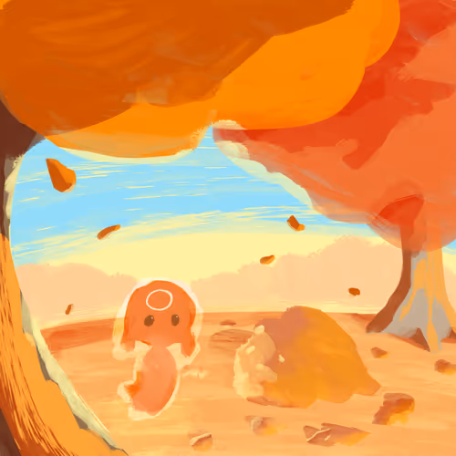 autumn by a leaf pile