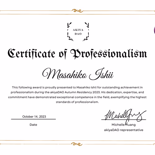 Certificate of Professionalism | Autumn Residency 2023
