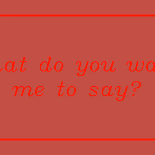 What Do You Want Me To Say By Lauren Lee Mccarthy
