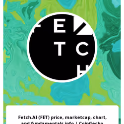 Fetch.AI (FET) price, marketcap, chart, and fundamentals info | CoinGecko