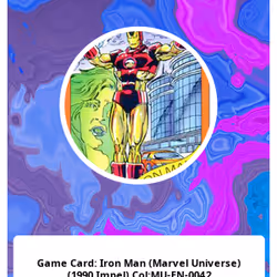 Game Card: Iron Man (Marvel Universe) (1990 Impel) Col:MU-EN-0042