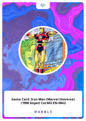 Game Card: Iron Man (Marvel Universe) (1990 Impel) Col:MU-EN-0042