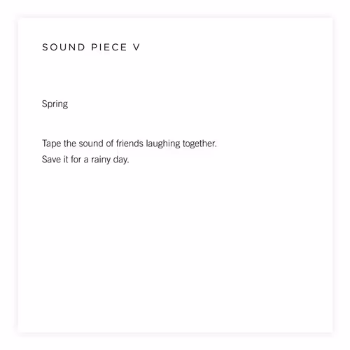 Sound Piece V By Yoko Ono