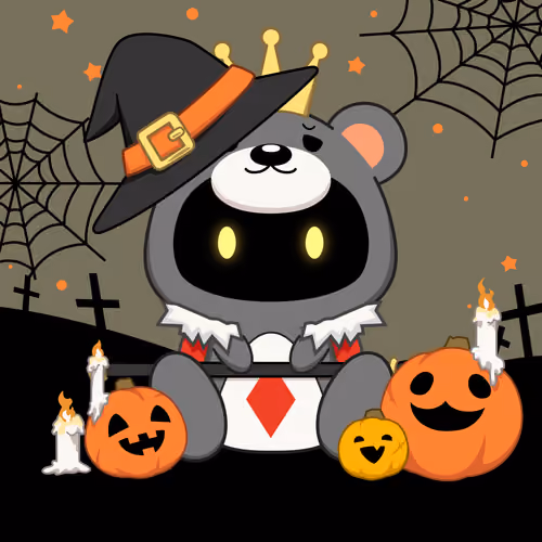 Mondo Kuma Pumpkin Candle Witch Hat #412