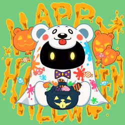 Ghost Kuma Splatter Colorful Pumpkin Balloon #303