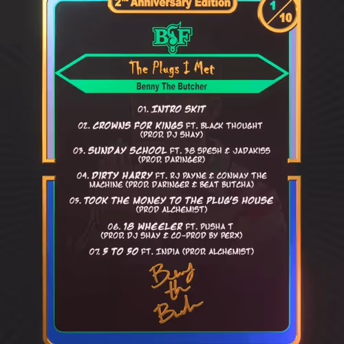 The Plugs I Met - 2nd Anniversary Edition Collectible – "ALBUM CARD w/ TRACKLIST"