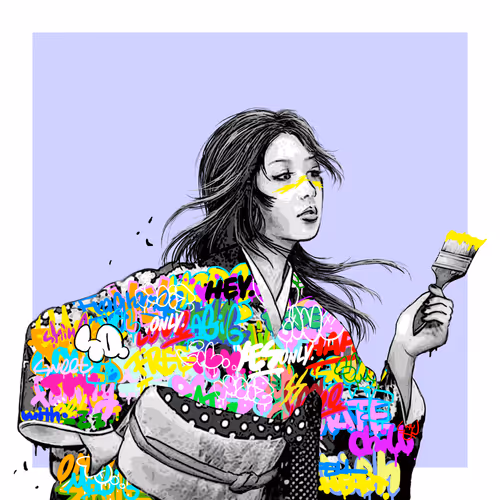 Graffiti Kimono