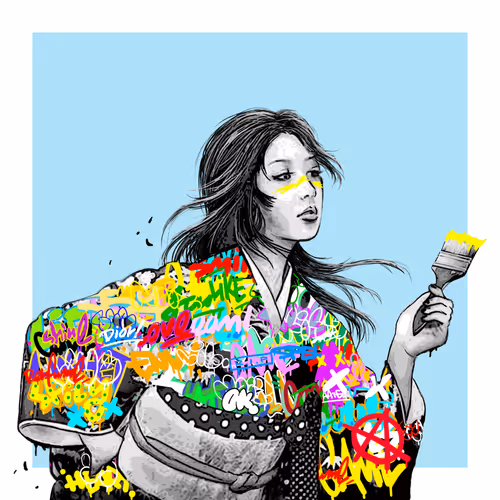 Graffiti Kimono #105