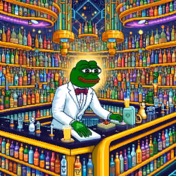"Pepe Tends The Pixel Bar" by fintechjunkie
