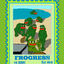 "PEPECOIN STAMP 34 - FROGRESS" by COAL_HOLDINGS