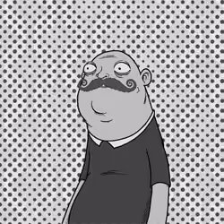 Black White Mustache Richard