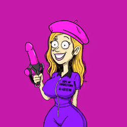 Pink Beret Strap-On Vicki