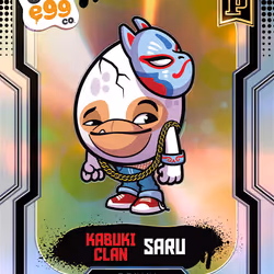 Saru - [37/269] - 2025 Panini NFT Prizm Bad Eggs - Introducing the Clans - Base Prizms Silver