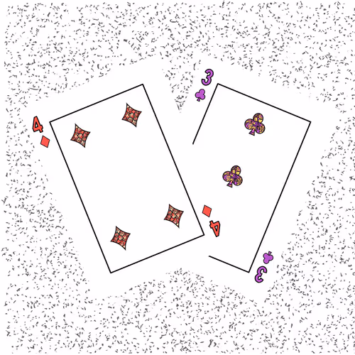 4 of Diamonds + 3 of Clubs