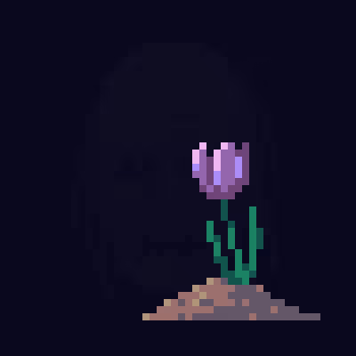 Tulip on grave
