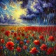 Poppies in the Rain